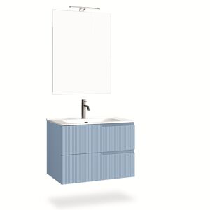 AQA DESIGN Mueble de baño de 4 piezas en mdf azul tiffany