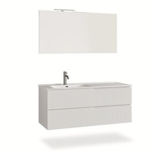 AQA DESIGN Mueble de baño bañera izquierda 4 piezas en mdf blanco mate