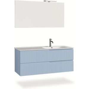 AQA DESIGN Mueble de baño bañera derecho 4 piezas en mdf azul tiffany