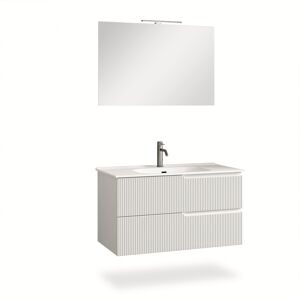 AQA DESIGN Mueble de baño de 4 piezas en mdf blanco mate