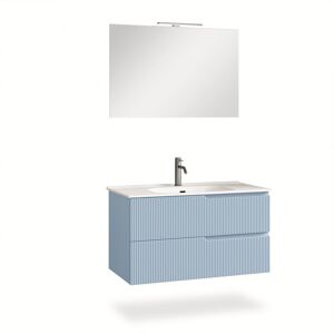 AQA DESIGN Mueble de baño de 4 piezas en mdf azul tiffany