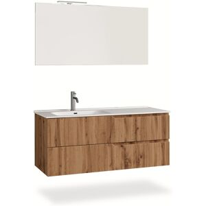 AQA DESIGN Mueble de bañera izquierdo de 4 piezas en mdf roble