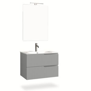 AQA DESIGN Mueble de baño de 4 piezas en mdf gris mate