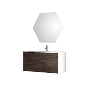 AQA DESIGN Mueble de baño de 3 piezas en melamina marrón oscuro