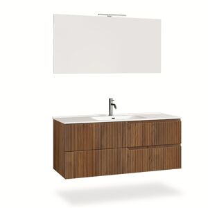 AQA DESIGN Mueble de baño de 4 piezas en mdf roble oscuro