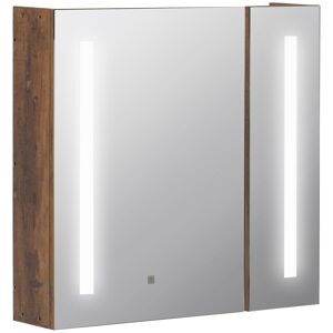 Kleankin Armario con espejo color marrón 70 x 15 x 65 cm