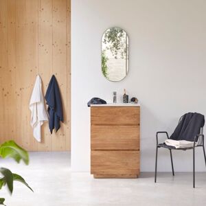 Tikamoon ?mueble de baño de roble macizo y terrazo premium moon de 60 cm