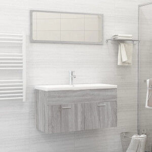 vidaXL Set De Muebles De Baño 2 Pzas Madera Contrachapada Gris Sonoma