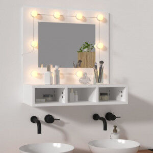 vidaXL Mueble Con Espejo Y Led Blanco 60x31.5x62 Cm