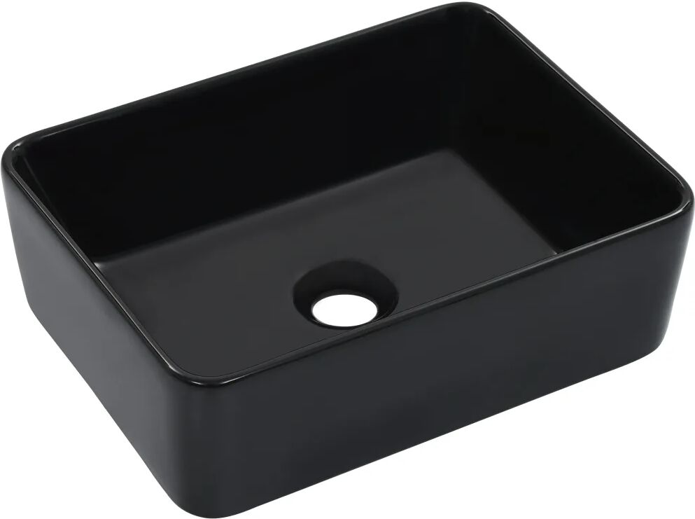 vidaXL Lavabo 40x30x13 cm cerámica negro