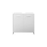 ECD-Germany ML Design pesuallas Kaappi valkoinen 58x60x33cm, kylpyhuonekaappi, jossa on 2 ovea, runsaasti säilytystilaa, pesuallas kaappi MDF puu