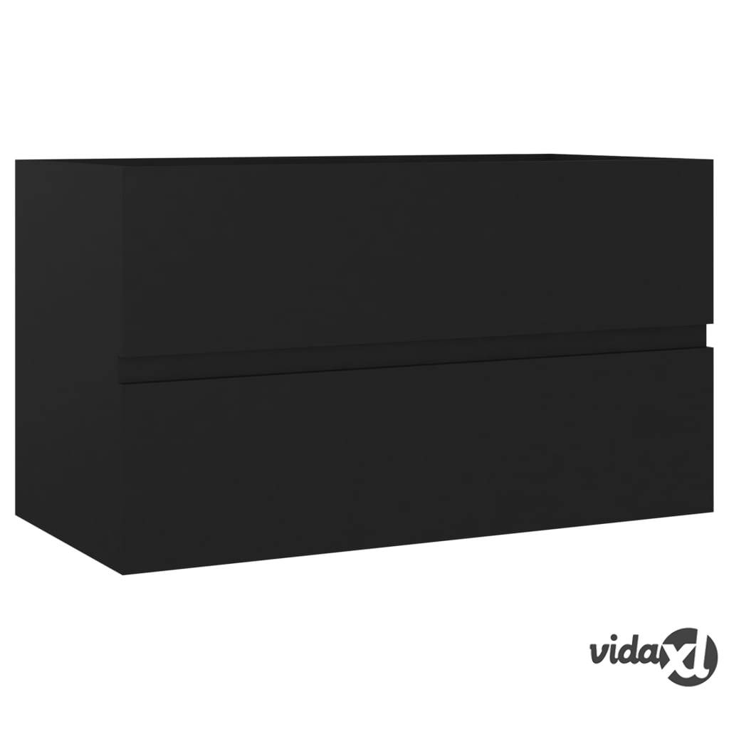 vidaXL Allaskaappi musta 80x38,5x45 cm lastulevy