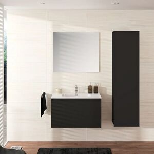 ALLIBERT Colonne de salle de bain Nordik noir ultra mat 41 cm - Publicité