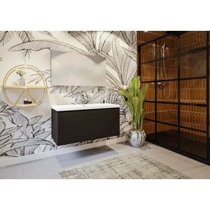 ALLIBERT Meuble de salle de bain NORDIK noir ultra mat 100 cm + plan vasque STYLE - Publicité
