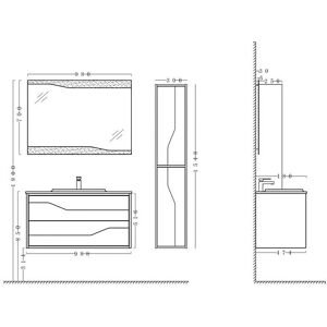 Distribain Meuble de salle de bain URBINO 1000 Scandinave et Blanc