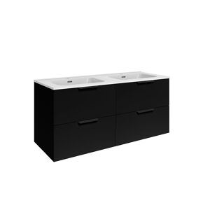 ALLIBERT Meuble de salle de bain monté 120 cm à suspendre avec rangement noir Play + vasque kosmik blanche - Publicité