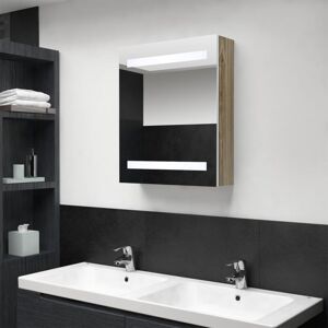 VIDAXL Armoire de salle de bain à miroir à LED blanc et chêne - Publicité