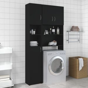 VIDAXL Armoire de salle de bain Noir 32x25,5x190 cm Aggloméré - Publicité
