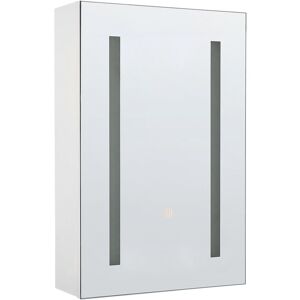 Beliani - Armoire de Toilette 40 x 60 cm 1 Porte avec Miroir Lumineux à LEDs Meuble de Rangement Pratique et Spacieux pour Salle de Bain Moderne - Publicité