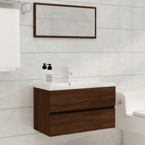 VIDAXL Ensemble de meubles de salle de bain 2 pcs Chêne marron - Publicité