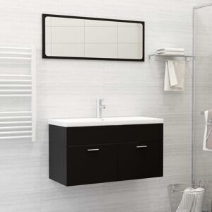 Vidaxl - Ensemble de meubles de salle de bain 2 pcs Noir Aggloméré - Publicité