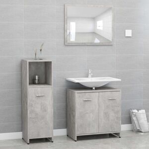 VIDAXL Ensemble de salle de bain élégant avec des meubles de sous-ravine moyens et des différentes couleurs miroir Couleur : Gris en béton - Publicité