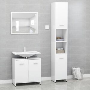 Vidaxl - Ensemble de salle de bain élégant avec des meubles élevés sous l'évier et miroir différentes couleurs Couleur : blanche - Publicité