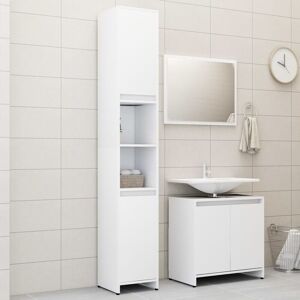 Vidaxl - Ensemble de salle de bain équipé de meubles élevés sous l'évier et miroir diverses couleurs disponibles Couleur : blanche - Publicité