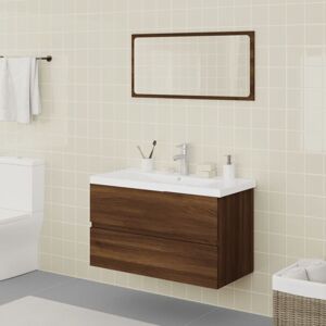 Vidaxl - Meubles de salle de bain Chêne marron Bois d'ingénierie - Publicité