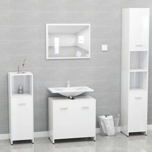 Vidaxl - Meubles de salle de bain Blanc brillant Bois d'ingénierie - Publicité