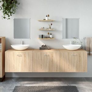 VIDAXL Ensemble de meubles salle de bain 6 pcs chêne bois d'ingénierie - Publicité