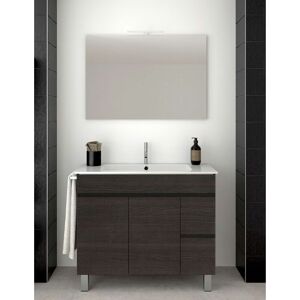 ALLSTONE Ensemble de salle de bain Isquia 2 tiroirs et deux portes – 7 couleurs différentes – 15 dimensions – Meuble, lavabo et miroir – Chêne Sinatra 120x45Cm 1 vasque - Publicité