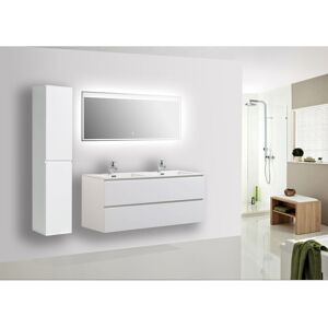 Bernstein - Meuble de salle de bain Alice 1200 - en blanc mat - miroir et colonne de rangement en option Avec armoire de toilette G1200, Mat, Avec - Publicité