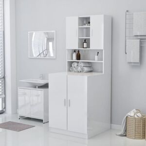 Vidaxl - Meuble pour machine à laver Blanc brillant 71x71,5x91,5 cm - Publicité