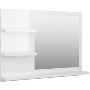 Vidaxl - Miroir de salle de bain Blanc brillant 60x10,5x45 cm Aggloméré Blanc brillant - Publicité