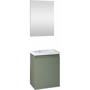 Allibert - Ensemble meuble lave-mains avec miroir porto pack - vert de gris - L40 x H51 x P25 cm - Vert de gris - Publicité