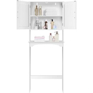 Yaheetech - Meuble wc Dessus de Toilette/Machine à Laver, Armoire de Rangement de Salle de Bain avec 2 Étagères Réglables et 1 Compartiment Ouvert, Meuble Colonne sur Pied Blanc 75 x 23 x 180 cm - Publicité