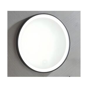 OZAIA Miroir de salle de bain lumineux rond noir a Leds D 60 cm NUMEA
