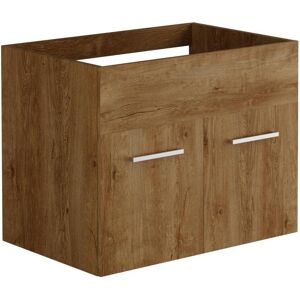 Vente-unique Meuble sous vasque suspendu - Coloris naturel fonce - 60 cm - CLAUDIA II