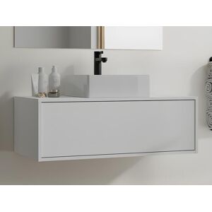 Vente-unique Meuble de salle de bain suspendu blanc avec simple vasque - 94 cm - TEANA II