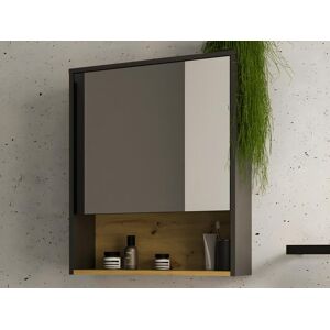 Vente-unique Armoire murale de salle de bain anthracite - 60 cm - YANGRA