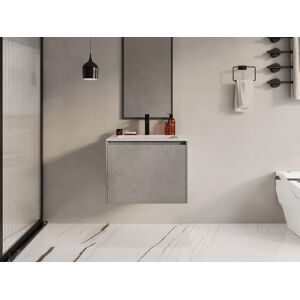 Vente unique Meuble sous vasque suspendu gris beton 60 cm SOSTHENE