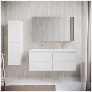 STANO Meuble salle de bain design double vasque FORTINA largeur 120 cm blanc