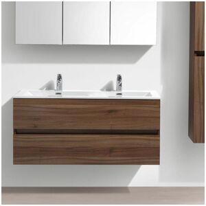 STANO Meuble salle de bain design double vasque SIENA largeur 120 cm noyer