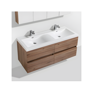 STANO Meuble salle de bain design double vasque SIENA largeur 144 cm noyer