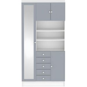 Symbiosis Armoire COMBI 90 X 182 - blanc et gris céladon - SYMBIOSIS