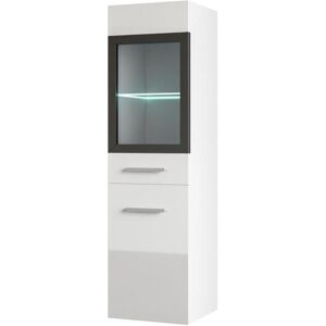 Vente unique Colonne de salle de bain blanche avec Leds L30 x l30 x H109 cm LAURINO