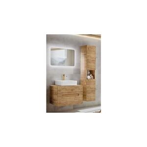 AC-Deco Ensemble meuble vasque à poser + grande armoire - 80 cm - aruba craft - Publicité