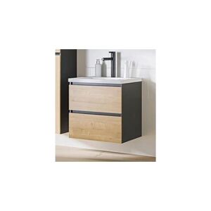 AC-Deco Ensemble meuble sous-vasque + vasque - 60 cm - monako grey oak - Publicité