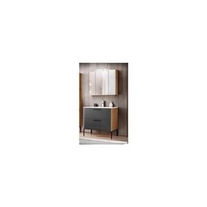 AC-Deco Ensemble meuble vasque + armoire miroir - 80 cm - madera grey - Publicité